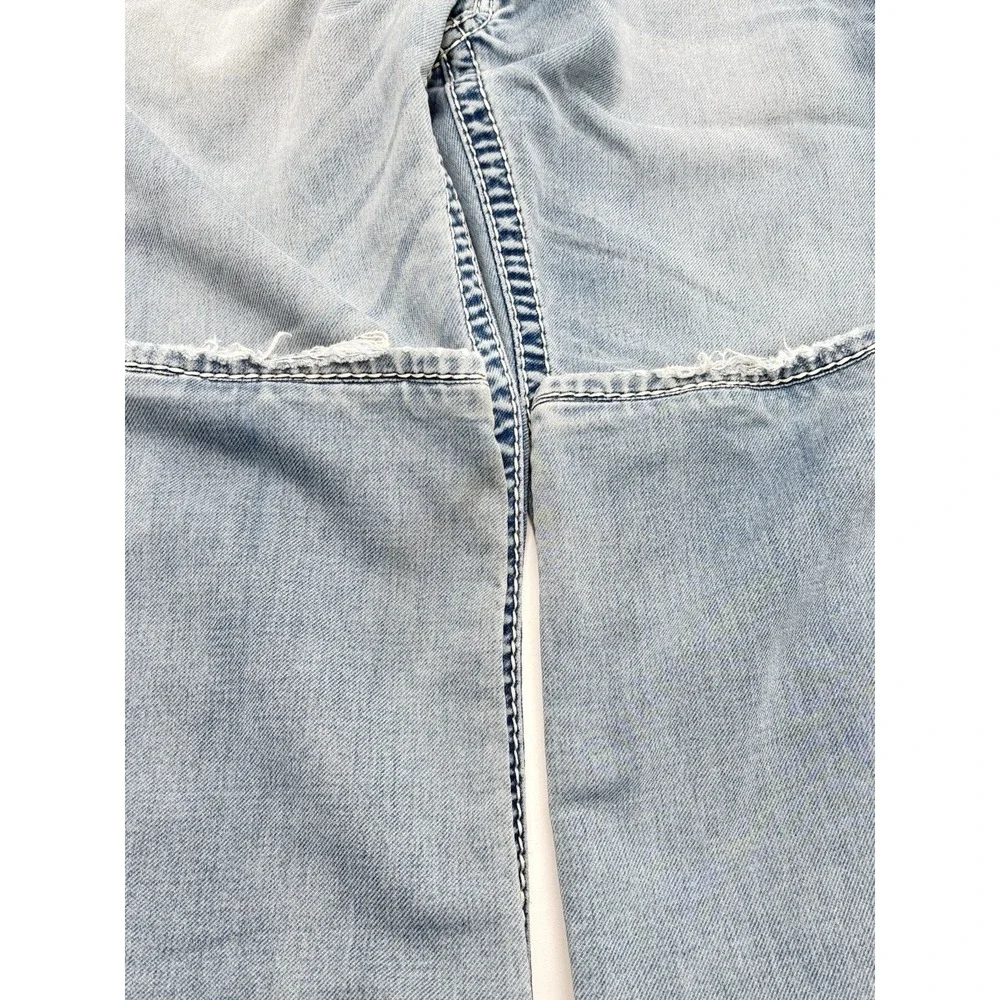 True Religion World Tour Section Slim Seat Jeans Light Wash Size 32 Y2K